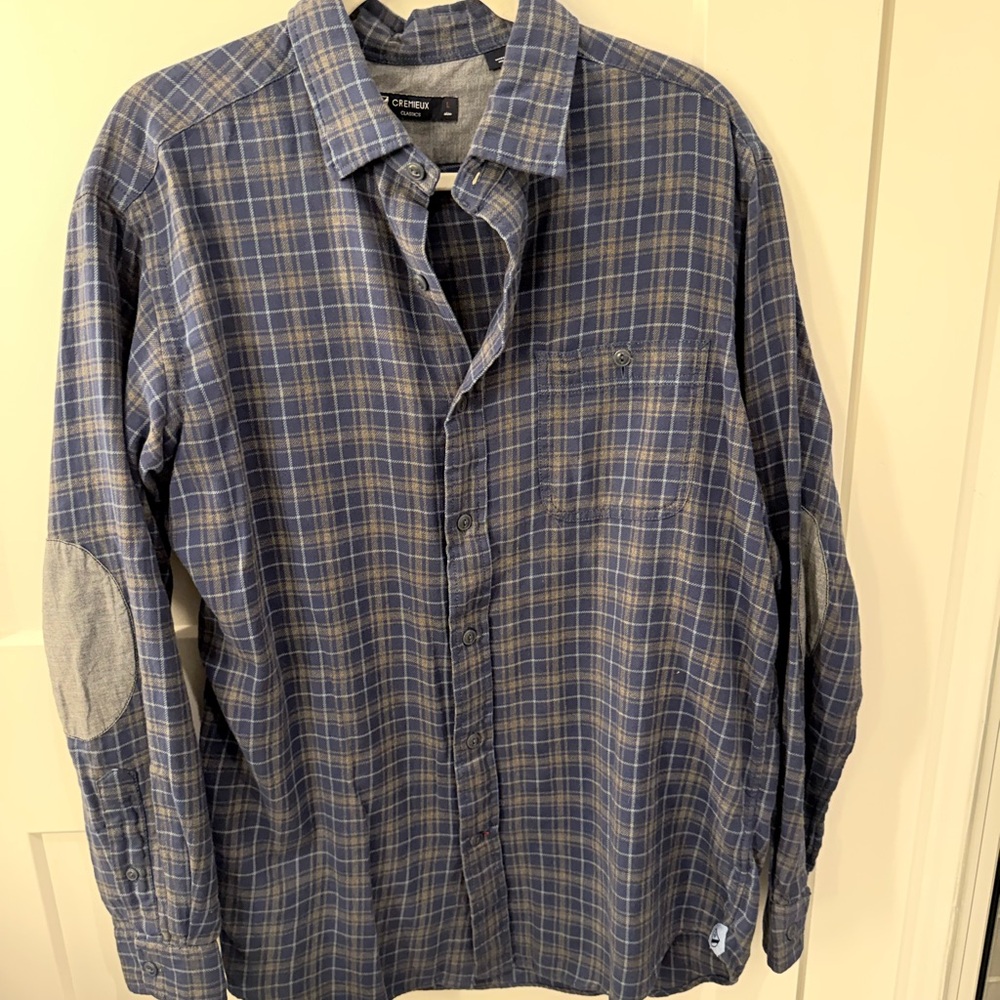 Daniel Cremieux Navy Checkered Casual Shirt